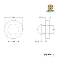 Fits 1/4″ Hole – 9/16″ Diam – 1/8″ Panel Thickness – Push-in Stem Rubber Bumper