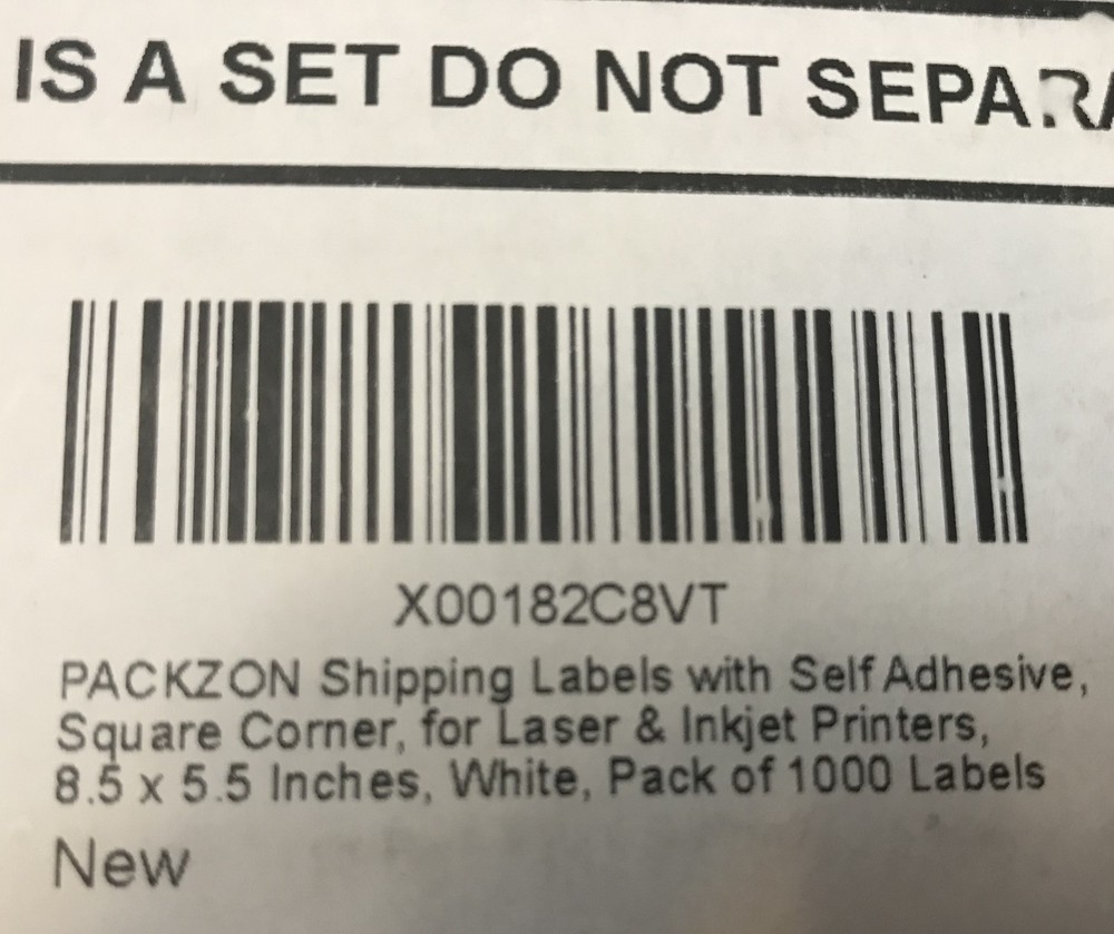 1000 8.5×5.5 Half Sheet Shipping Labels 2 per Sheet for Laser & Inkjet Printers