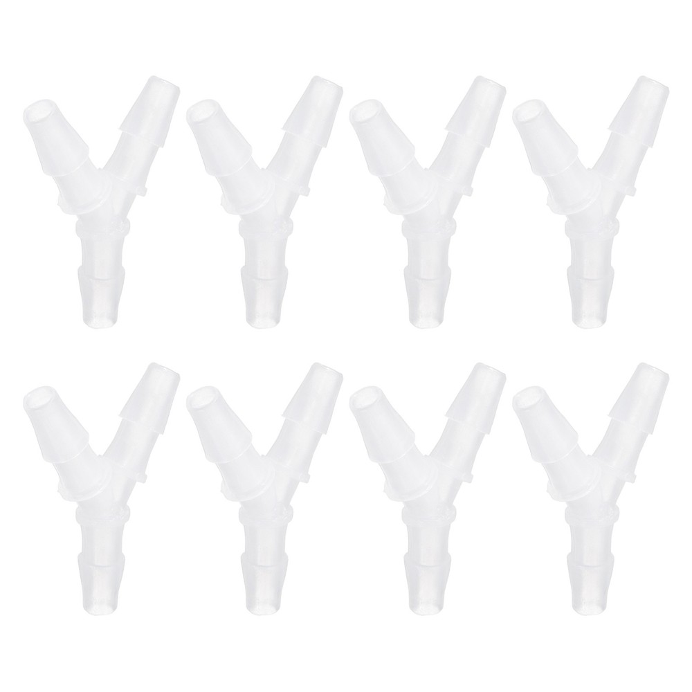 8pcs Plastic Barb Fitting 5/16″x5/16″ Y Shape Tee Pipe Fitting Clear