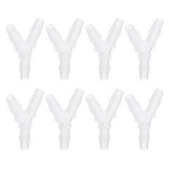 8pcs Plastic Barb Fitting 5/16″x5/16″ Y Shape Tee Pipe Fitting Clear