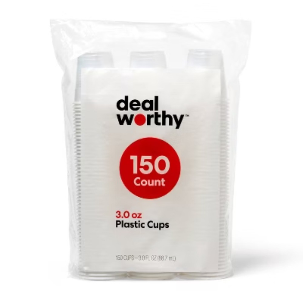 White Disposable Cups – 3oz/150ct: Solid Pattern, Cold Beverages