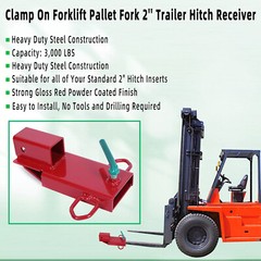 Clamp On Forklift Trailer Hitch 2″ Receiver Attachment Fork Towing Adapter