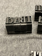 Letterpress Printing Block Mixed Lot Letters, Numbers, Symbols, BB & S Chicago