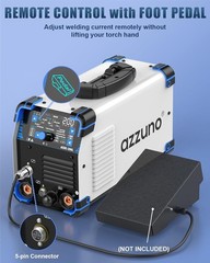 AZZUNO Aluminum TIG Welder AC/DC 200Amp with Pulse, HF/COLD/TIG/Stick 110V/220V