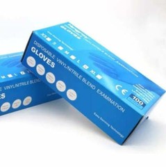 2 BOX HONGRAY Blue Examination Gloves Nitrile Vinyl Blend Box of 100 Medium