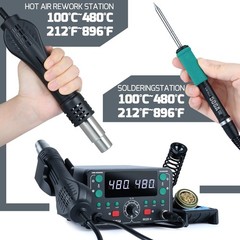 YIHUA 902D-IV T12 Soldering & Hot Air Rework Station Kit Digital Adjustable Temp