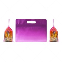 Multi-Size Gradient Matte Purple Kraft Paper Stand Up Zipper Bag w/Hang Hole P