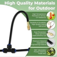 230FT Drip Irrigation Kit: 40 Nozzles, Adjustable Misting Sprinkler System