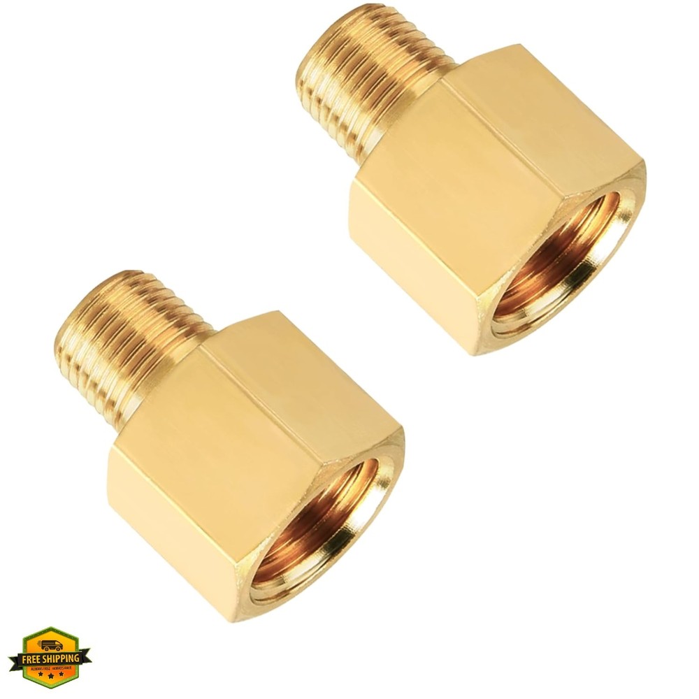 1/8 Inch Male x 1/4 Female NPT Reducer, Brass Pipe Fitting Adapters, 1/8” Ma…