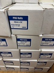 POS Rolls 38mm x 50m 48g Thermal Paper Cash Register Receipt Box of 100