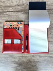 5 X 8 Padfolio Faux Leather With Notepad Card And Pen Holders