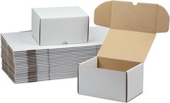7x5x4 Inches Shipping Boxes Set of 25, White Corrugated Cardboard Box Literat…