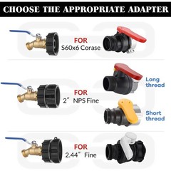 IBC Tote Hose Adapter 275-330 Gallon Water Tank High Flow Valve