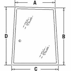 Cab Glass – Left Hand Side Window fits New Holland fits Case IH fits Ford 6640