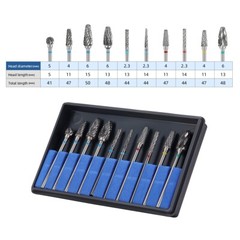 10 pcs Dental HP Tungsten Steel Carbide Cutter Polisher Denture Burs Lab Drill