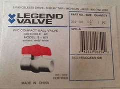 Legend 1 1/2″ PVC ball valve 201-407 solvent weld ends NEW in Box