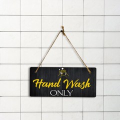Hand Wash Only 5×10 Hanging Plus Wall or Door Sign | Restrooms Décor