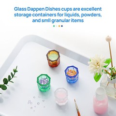12PCS Dental Dappen Dish Crystal Acrylic Liquid / Powder Cup Nail Art Bowl