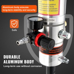 VEVOR Grease Pump Air Operated Grease Pump 0.6-0.8Mpa 13 ft Hose & Grease Gun