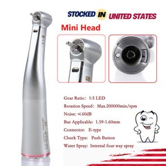 1-5 Dental 1:5 LED Light Fiber Optic Contra Angle Mini Handpiece for NSK az5