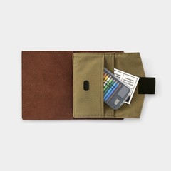 Traveler’s Company TO&FRO Passport Size Zipper Case Olive Japan KITE Fabric