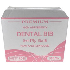 House Brand Dentistry 109233 Dental Patient Bibs 3+1 Ply 13″X18″ Dusty Rose 500P