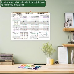 Habit Tracker Calendar – 12 Months Undated Daily Goal and beige