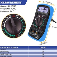 Digital Multimeter AC DC Voltmeter Ammeter Ohmmeter Volt Tester Meter WITH BAT