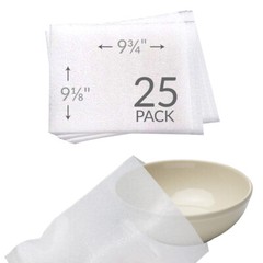 UBMOVE 9 1/8″x9 3/4″ Foam Pouches for Bowls (25 Pack) Protect Dishes