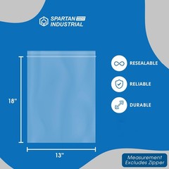 Bulk Pack: 100 Clear 13″ x 18″ Sealable Zip Bags – Food Safe and Moisture Proof