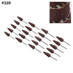 20pcs 10x3mm 240#-400# Cone Sandpaper Flap Sanding Polishing Wheel Rotary Tool