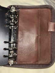 Vintage Franklin Covey Nappa Leather Planner Binder; Brown