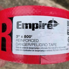 Empire Level 76-0604 500’x3″ Reinforced Construction Grade DANGER/PELIGRO – Tape