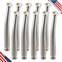 1-10 Dental 6 LED E-generator Fiber Optic High Speed Handpiece 2Hole 6 Sprays