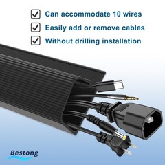 Cable Management J Channel Under Desk – Easy Installation, Black
