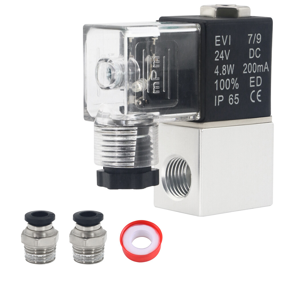2 Way Normally Closed 2V025-08 DC24v Electric Solenoid Air Valve 1/4″ NPT Sets
