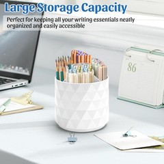 Desk Organizer,Sparkling Diamond-like Pen Holder for Desk 360°Rotating Office