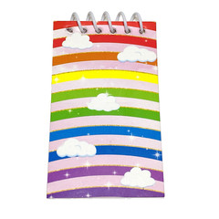 Mini Notepad Spiral Blank Pages Notes To Do Lists Clouds Stars Travel Pocket j