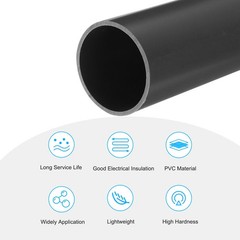 PVC Rigid Round Pipe 45.2mm ID 50mm OD 20cm/8″ Long Light Grey High Impact