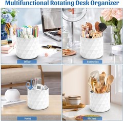 Desk Organizer,Sparkling Diamond-like Pen Holder for Desk 360°Rotating Office