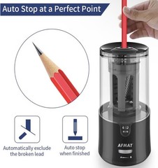 AFMAT Electric Pencil Sharpener Auto Stop Fast for No.2 & Colored Pencils