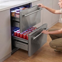 Uimoso 24-Inch Drawer Refrigerator and Freezer Combo for Undercounter Use