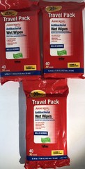 3pk 40ea =120 Total Assured Wet Wipes Cloths Travel Pk W Vitamin E + Aloe-SHIP24