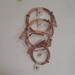 Copper Wire Coils Lot, bright and shiny Assorted Lengths w/ Tags