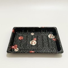 ST-5-015 Blue/Black/Sakura PET Sushi Trays with Lids 8.43″*5.24″*1.3″ in