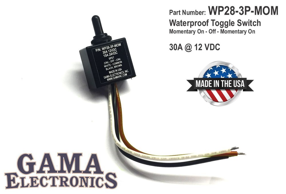 Waterproof 3 Position Momentary On-Off-Momentary On Toggle Switch