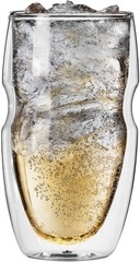 Serafino Double Wall Insulated Iced Tea and Coffee Glasses, 16-Ounce, Set of 6