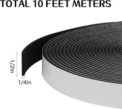 Flexible Self-Adhesive Weather Seal Strip 1/2in x 1/4in – Perfect for Home Use
