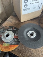 2 NOS Weldcote Abrasives Right Angle Grinder Wheels A-46-S-BF Type 27
