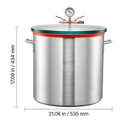 Uimoso 15 Gal Aluminum Vacuum Chamber with Tempered Glass Lid for Degassing